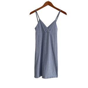 Brandy Melville Amara Floral V-Neck Mini Dress Sz S Blue Ditsy Coquette Y2K